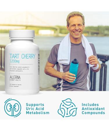 Tart Cherry Extract 1200 mg - 100 Vegetarian Capsules Gluten Free & Non-GMO | Buy Internationally - Buy Online on GoSupps.com