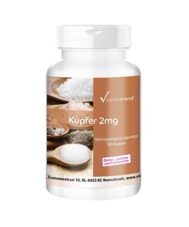 Copper capsules - 2mg - high dose - vegan - 180 capsules - for hair pigmentation | Vitamintrend