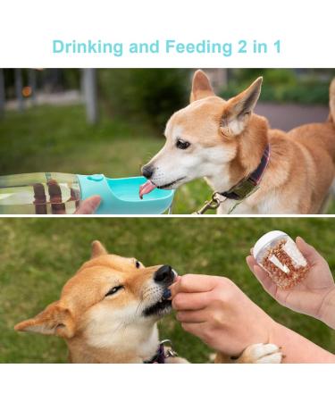 Etaccu Dog Drinking Bottle - Portable 350/550ml Leakproof Water Bottle for Dogs & Cats | BPA-Free Includes Dog Food Cups for Hiking & Camping - Buy Online on GoSupps.com