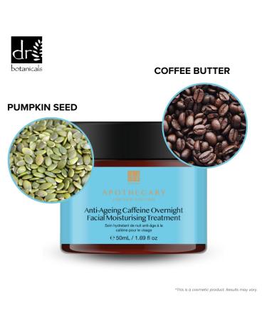 Dr Botanicals Anti Aging Caffeine Face Moisturiser | Infused with Coffee Butter & Roasted Coffee Oil - Fades Sunspots Redness & Fine Lines - Premium Skincare for Youthful Glow - Buy Online on GoSupps.com