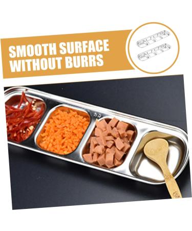 Milisten 2pcs Stainless Steel 4 Compartments Korean Style Plate Dipping Sauce Bowl Seasoning Plate Stainless Steel Sauce Plates Sauce Dishes for Dipping Toddler Mini Small Plate - Buy Online on GoSupps.com