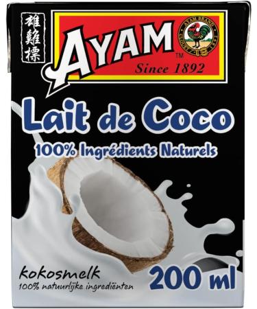 AYAM Lait de Coco | 100% Ingr dients Naturels | Go t Authentique | Noix de coco Fra ches | Haute Qualit | Alimentation Saine | Lait V g tal | Sans Lactose | Sans Gluten - 200ml lait de coco naturel 200ml - Buy Online on GoSupps.com