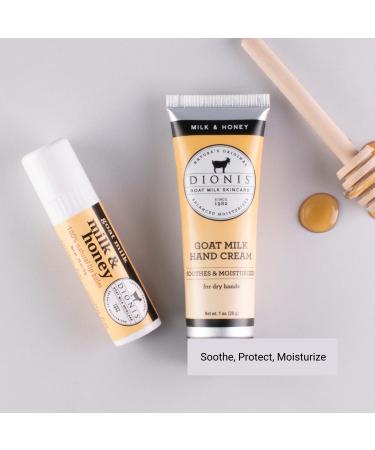 Dionis Goat Milk Skincare Milk & Honey Hand Cream & Lip Balm Set - 1 oz & 0.28 oz - Made in USA - Cruelty-Free & Paraben-Free - Buy Online on GoSupps.com