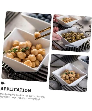 OUNONA Sauce Seasoning Dish Japanese Seasoning Dishes Ceramic Pinch Bowls Ceramic Sauce Dishes Small Dish Prep Bowls for Cooking Seasoning Bowls Dip Seasoning Plate White Mini Ceramics 7.5X7.5CM White - Buy Online on GoSupps.com