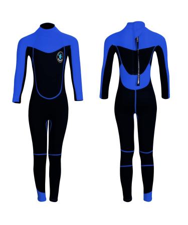 REALON Wetsuit Kids for Boys/Girls Full/Shorty Baby One Piece Wet Suit 2mm 3mm Neoprene 3t to 12t Toddler/Infant Swimsuit for Surfing Snorkeling Swimming 2mm blue full Large