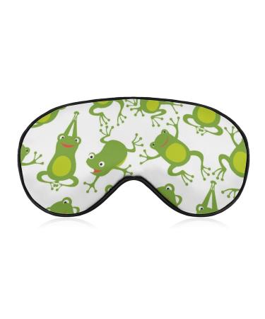Different Jumping Frogs Sleep Mask Eye Cover for Sleeping Blindfold with Adjustable Strap Blocks Light Night Travel Nap for Men Women