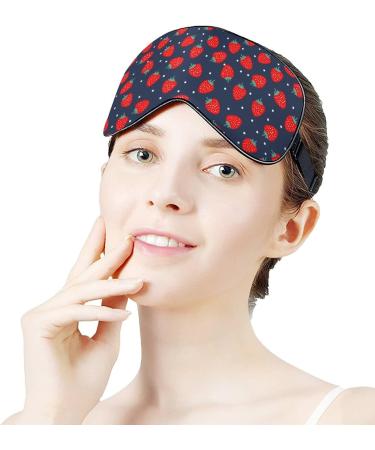 Ripe Strawberries Sleep Mask for Women - Adjustable Eye Shades with Elastic Strap | Comfortable & Stylish Sleeping Cover - Buy Online on GoSupps.com