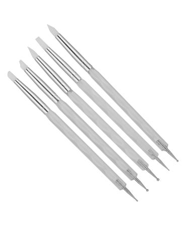 Nail Art Dotting Pen Multipurpose Manicure Dotting Pen Easy Clean Non Corrosive for Nail Salon for Nail Technician for Home(white)