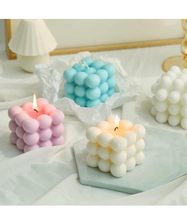 Buy Small Blue Bubble Cube Candle - Aromatherapy Soy Wax Scented Candle for Relaxation | Perfect Birthday Gift 1PC - Buy Online on GoSupps.com