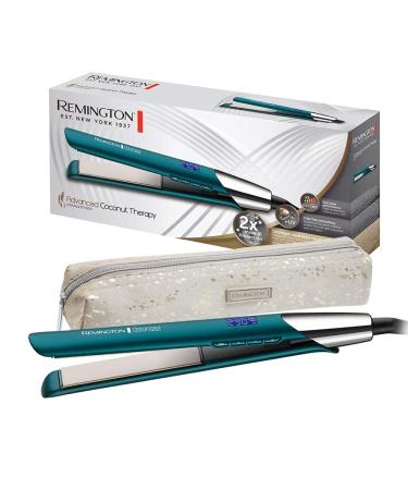 Remington smoothing iron Advanced Coconut Therapy (high-quality ceramic coating enriched with coconut & UV filter integrated sensor) LCD display hair straightener S8648 Amazon exclusive Hair smoothing single