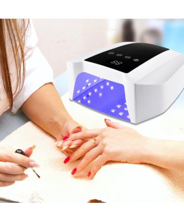 Kikugu 72W Cordless UV LED Nail Lamp - Rechargeable Professional Curing Lamp for Fingernail and Toenail (White) - Buy Online on GoSupps.com