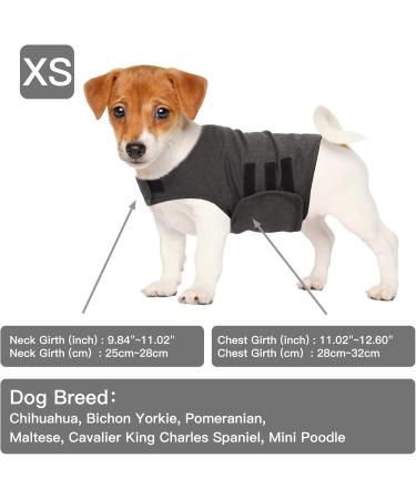 Kelivol Fear Coat for Dogs - Soothing Vest for Fireworks & Thunderstorm Anxiety (XS Dark Gray) | Comfort Your Pet - Buy Online on GoSupps.com