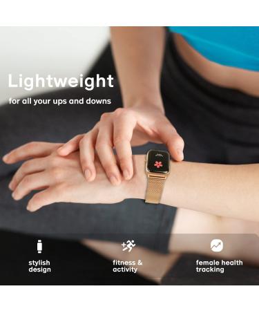 DoSmarter Women's Fitness Tracker | Heart Rate & Blood Pressure Monitor | Waterproof Smart Watch for Android & iOS | Gold - Buy Online on GoSupps.com