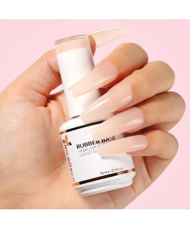 Nicedeco Rubber Base Gel Pink 15ml - LED UV Soak Off Nail Gel for Manicure | Premium Nail Art Supplies - Buy Online on GoSupps.com