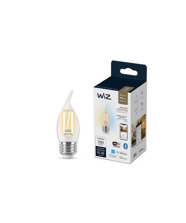 WiZ Connected Tunable White 40W BA11 E26 Smart WiFi Light Bulb Dimmable 2700-5000K Smart Control with WiZ App Compatible with Alexa Google Assistant and Siri Shortcuts No Hub Required 1 Bulb BA11(E26) Tunable White 1 Count (Pack of 1)