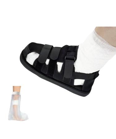 Post Op Shoe for Broken Foot Adjustable Medical Walking Boots Fracture Shoes for Foot Injuries Postoperative Orthopedic Rehabilitation Cast Shoes for Fractures and Sprains Closed Toe Post-Op Shoes X-Large
