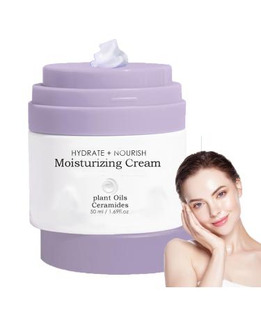 Anti Aging Face Cream Moisturiser for Combination Skin Day Cream with Vitamin E Deep Nourishing & Improve Dull Skin Hydrating Face Moisturiser for Women Anti Wrinkle Facial Moisturiser-50ml Purple