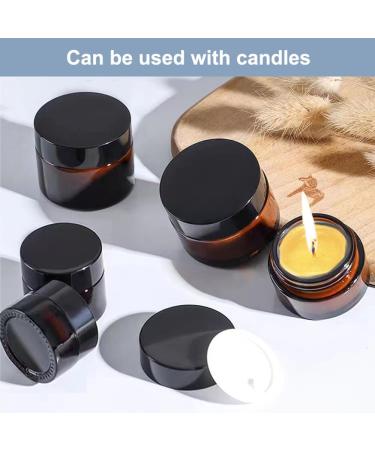 Jinsion 10 Pack Amber Cream Containers - 20ml Glass Ointment Jars with Lids for Cosmetics Lotions Powders & Mini Candles - Ideal for Travel & DIY Projects - Buy Online on GoSupps.com