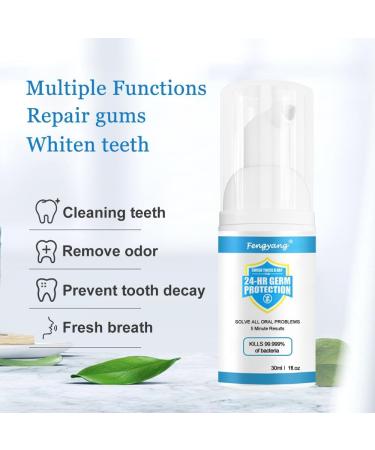 Fengyang 2Pcs Foam Toothpaste - Whiter Teeth Mousse Foam Deep Cleaning & Stain Removal - Buy Online on GoSupps.com