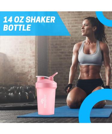 Prodigy Nutrition Labs 14oz Pink Shaker Bottle for Protein Shakes & Pre Workout - Buy Online on GoSupps.com