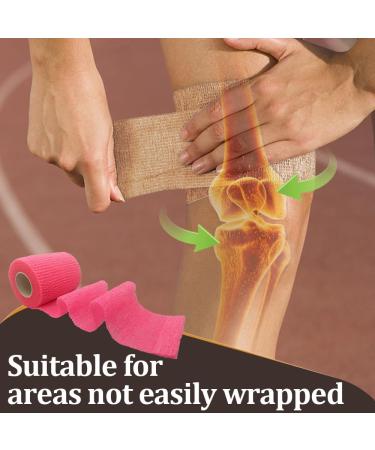Self Adhesive Bandage Medical Tape - Elastic & Breathable First Aid Roll for Ankle Sprains 2x5 Yards 12 Pack (Rose Red) - Flexible Sports Use - Buy Online on GoSupps.com