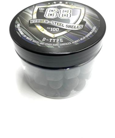 SSR 100 x D-Type Rubber Steel Balls 6g - Heavy Training & Defense Ammo for Paintball Pistols | 68 Caliber, Black - Buy Online on GoSupps.com
