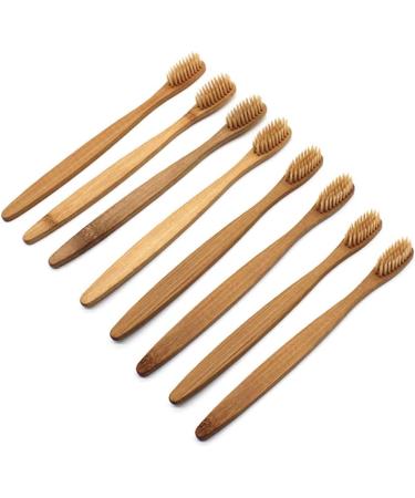 Eco-Friendly Bamboo Toothbrush Set - 8 Natural Wooden Brushes with Soft Bristles for Sustainable Oral Care - Buy Online on GoSupps.com