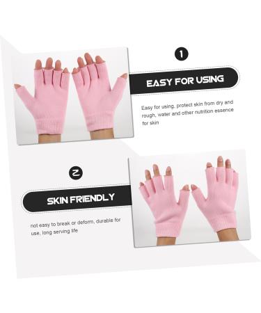 Healeved 2 Pairs Gel Moisturizing Gloves Bedtime Spa Gloves Skin Care Gel Gloves Hand Lotions Gloves for Women Fingerless Knitted Gloves Cotton Soft Man Dipping Hand Gloves Pink Protection - Buy Online on GoSupps.com