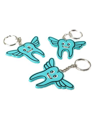 Earlywish 8pcs Dental Orthodontic Tooth Shape Cute Angel Keychain Dentist Great Gift As Our Picture Show S