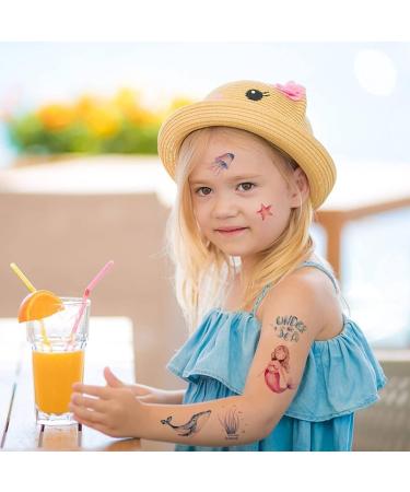 60-Piece Under the Sea Mermaid Party Temporary Tattoos for Kids - Ocean Beach Pool Birthday Supplies - Mermaid Shark Dolphin Octopus Fish Fake Tattoo Stickers - Buy Online on GoSupps.com