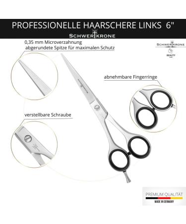 Schwertkrone Left-Handed Hair Cutting Scissors - Stainless Steel Hairdressing Shears Made in Germany - Best for Left-Handed Stylists - Buy Online on GoSupps.com