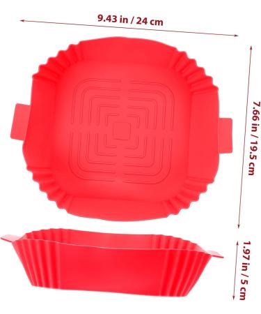 CIYODO Air Fryer Pan Silicone Pans for Baking Wax Paper Non Stick Silicone Mat for Air Fryer Washable Bread Red 24X19.5X5CM - Buy Online on GoSupps.com