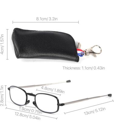VANANA Foldable Blue Light Blocking Reading Glasses - Telescopic Readers with Portable Zipper Bag & Keychain - 2 Pairs 2.5x - Buy Online on GoSupps.com