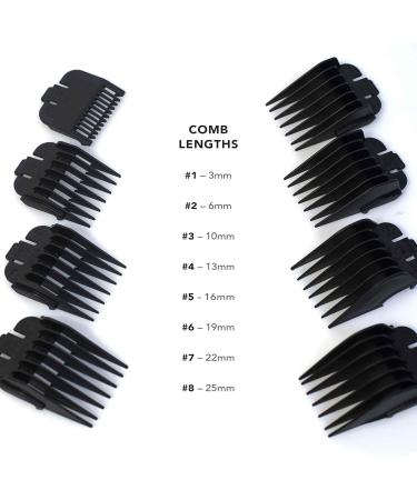 Wahl Plastic Comb Attachments Set of 8 for Multi Cut Clippers - Durable, Easy to Organize, Black - Buy Online on GoSupps.com