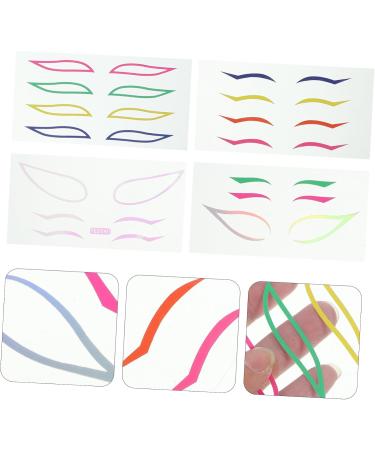 Healeved 24 Sets Adhesive Eyeliner Sticker Paper Chic Eye Line Sticker Colorful 1 count (Pack of 1) Colorfulx6pcs - Buy Online on GoSupps.com