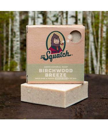 Dr. Squatch Birchwood Breeze Bar Soap for Men - Medium Grit, All Natural - Buy Online on GoSupps.com