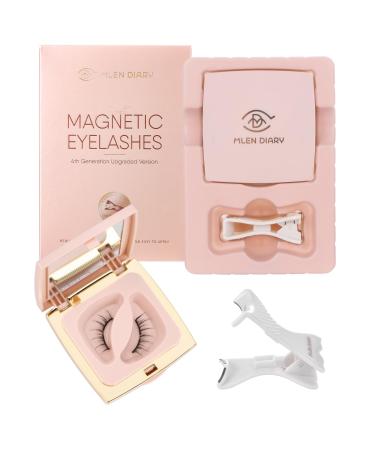 Magnetic Eyelashes Reusable Dual Magnetic Lashes without Eyeliner Natural Look Magnetic Eyelashes with Applicator Soft Magnets False Eyelashes Easy to Wear No Glue & No Makeup Remover