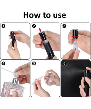 Darbermu 8ML Refillable Travel Perfume Atomiser Spray Bottle - Portable Mini Aftershave Atomiser for Vacation - Black - Buy Online on GoSupps.com