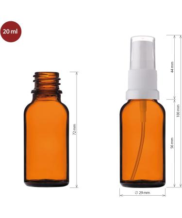 Handsunity 20ml-156 StK Amber Glass Spray Bottle Set with White Atomizer & Accessories - Perfect for Pharmacy Use | International Shipping - Buy Online on GoSupps.com