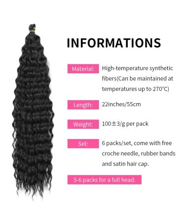 Deep Twist Crochet Hair - 22 Inch Synthetic Ombre Kinky Curl Braids - 6 Pack Extensions - Buy Online on GoSupps.com