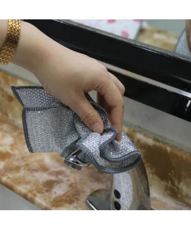 Double Stainless Steel Scrubber Double Stainless Steel Scrubber Cloth Double Sided Silver Wire Dishcloth Non Scratch Wire Dish Cloth Multipurpose Wire Dishwashing Rags 6pcs - Buy Online on GoSupps.com