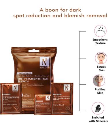 Nutriglow Advanced Organics AntiPigmentation Bleach for Lightening & Brightening 6 In 1 20G All Skin Types - Buy Online on GoSupps.com