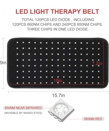 LOVTRAVEL 2021 Red Light Therapy Wearable Wrap 5 Piece Set for Pain Relief | Large Pads with 660nm LED Red Light and 850nm Near Infrared Light - Buy Online on GoSupps.com