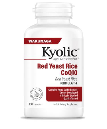 Kyolic Aged Garlic Extract Formula 114 Red Yeast Rice CoQ10 150 Capsules 150 Count (Pack of 1)