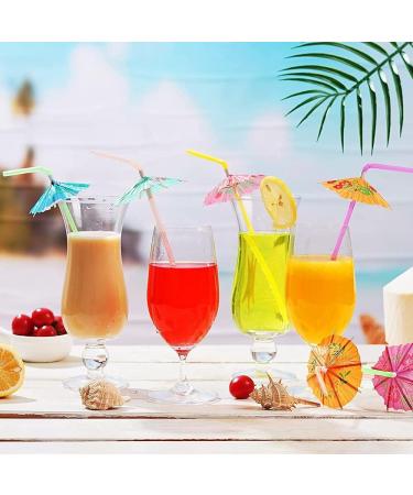 Spkaodngo 150 Pcs Umbrella Straws Colourful Disposable Bendable Drinking Straws for Beach Theme Parties Bar Decoration - Buy Online on GoSupps.com