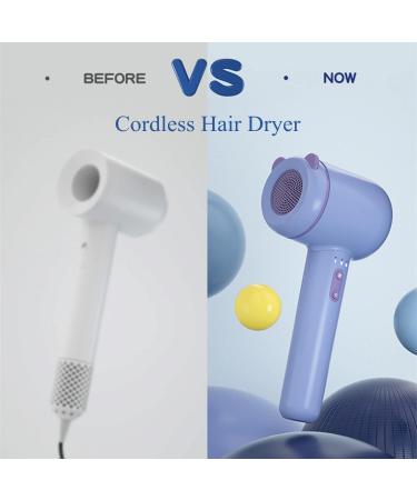 Cordless Hair Dryer Mini Cordless Hot and Cold Air Hair Dryer 3-Speed Adjustable Travel Hair Dryer for Outdoor Use - Buy Online on GoSupps.com