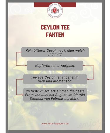  Lerbs & Hagedorn Ceylon Tea OP Highgrown Pettiagalla T-Shirt 1 kg - Buy Online on GoSupps.com