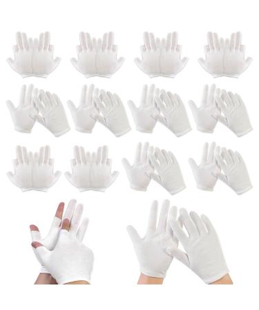 TYGFRT 6 Pairs Of Half-Finger Touch Screen Gloves 6 Pairs Of Full-Finger Gloves Labor Protection Work Gloves Sleep Moisturizing Gloves Ceremonial White Gloves Multi-Purpose White Gloves