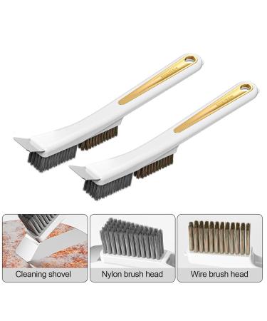 Shakven Scrubbing Scraper Brush - Bathroom Cleaning Steel Wire Brush Scrubber | Stubborn Stains Removing Home Cleaning Brush for Window Frames Tile White A - Buy Online on GoSupps.com