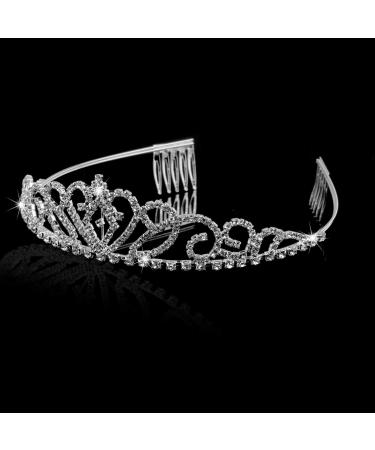 Lurrose Rhinestone Tiara Crown Headband for Wedding & Events - Silver - Buy Online on GoSupps.com